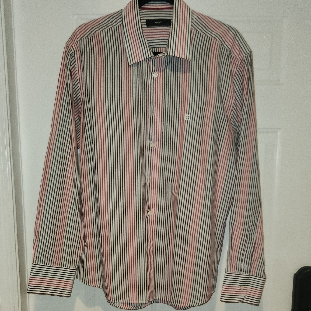 Red and Black Casual Button Down Shirt